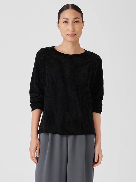 Organic Cotton Chenille Crew Neck Top