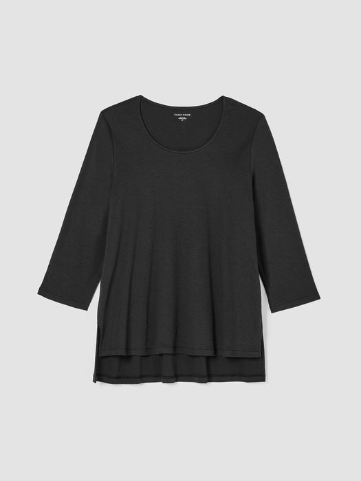 Cozy Organic Cotton Interlock U-Neck Top
