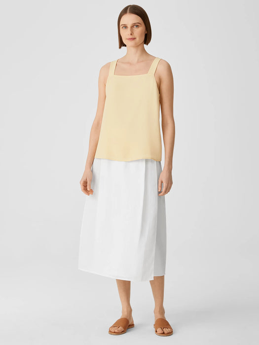 Silk Georgette Crepe Square Neck Tank