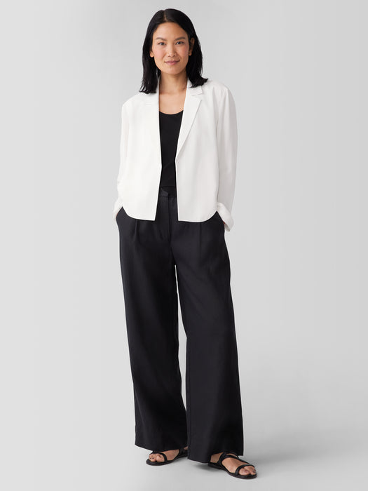 Silk Georgette Crepe Cropped Blazer