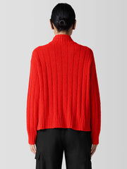 Cotton Fluff Rib Turtleneck Top