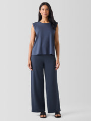 Pima Cotton Stretch Jersey Wide-Leg Pant