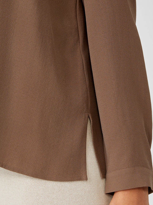 Silk Georgette Crepe Classic Collar Shirt