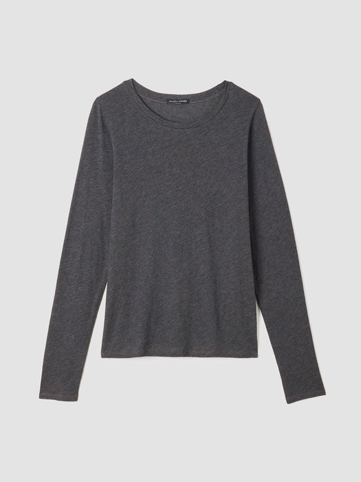 Sheer Knit Long-Sleeve Tee