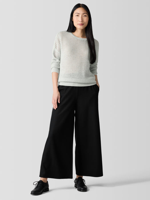 Felted Wool Jersey Wide-Leg Pant in Regenerative Wool