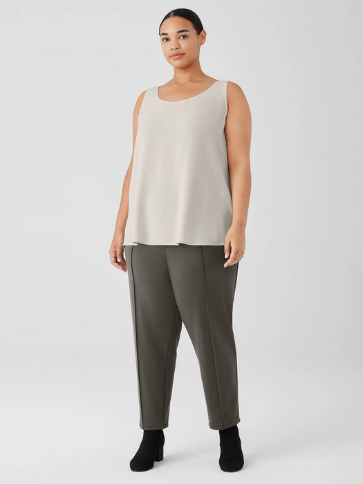 Silk Georgette Crepe Scoop Neck Tank