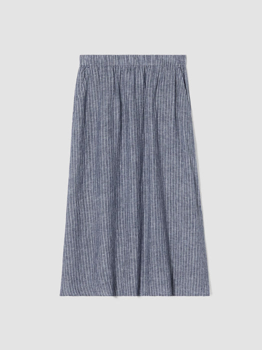 Puckered Organic Linen Pocket Skirt