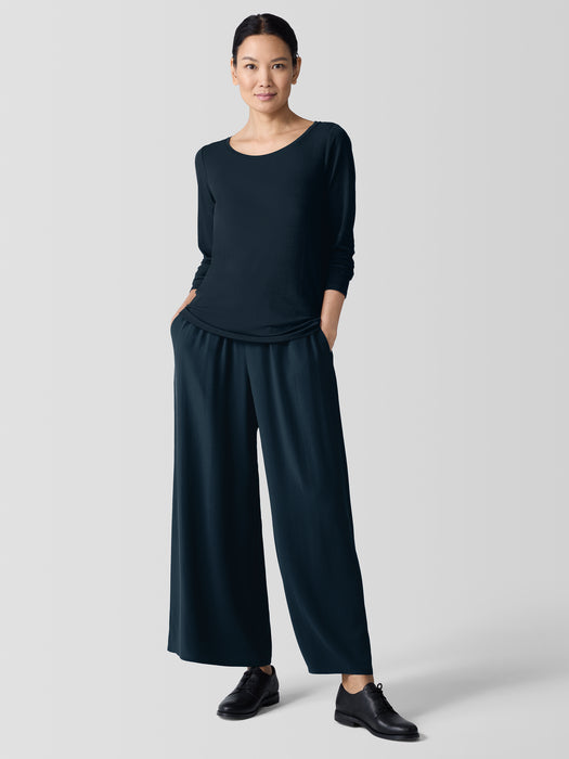 Stretch Silk Jersey Scoop Neck Top