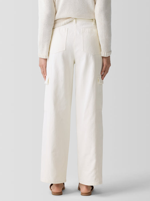Undyed Utility Organic Cotton Wide-Leg Cargo Pant