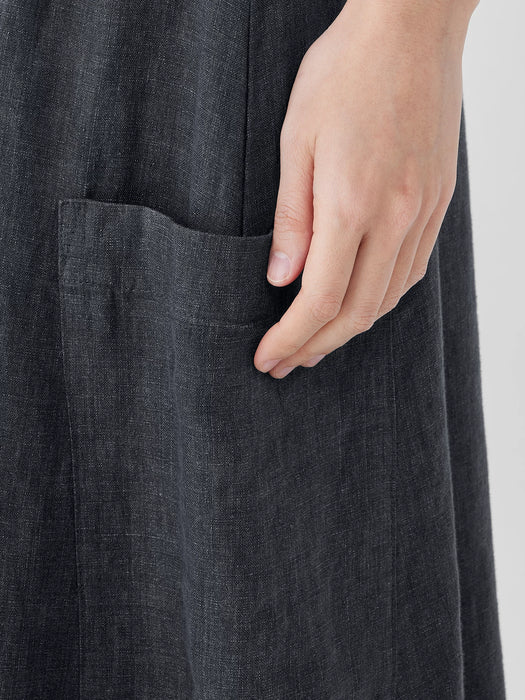 Washed Organic Linen D&eacute;lav&eacute; Cargo Skirt