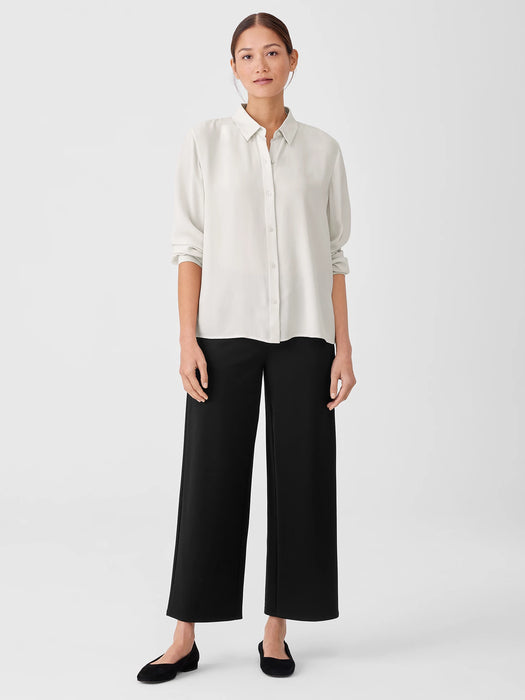 Silk Georgette Crepe Classic Collar Shirt