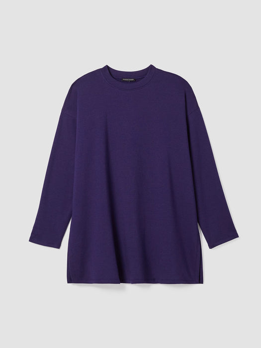 Cozy Brushed Terry Hug Crew Neck Long Top
