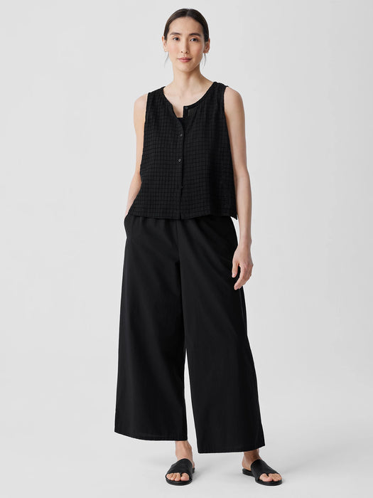 Washed Organic Cotton Poplin Wide-Leg Pant