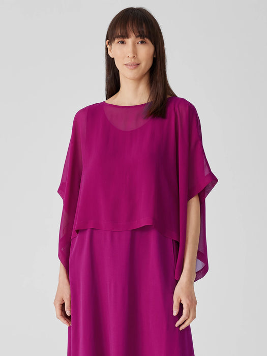 Sheer Silk Georgette Poncho
