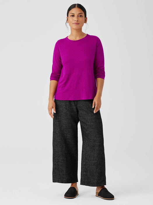 Organic Linen Jersey Crew Neck Top