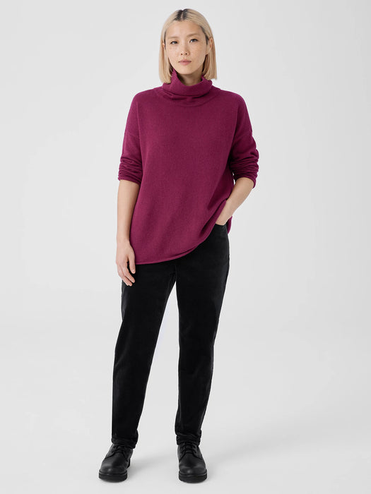 Cotton and Recycled Cashmere Turtleneck Long Top