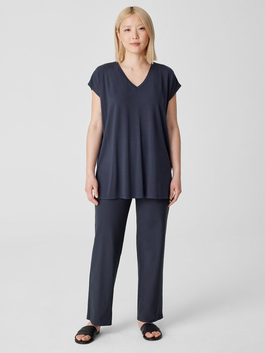 Washable Stretch Crepe Straight Pant