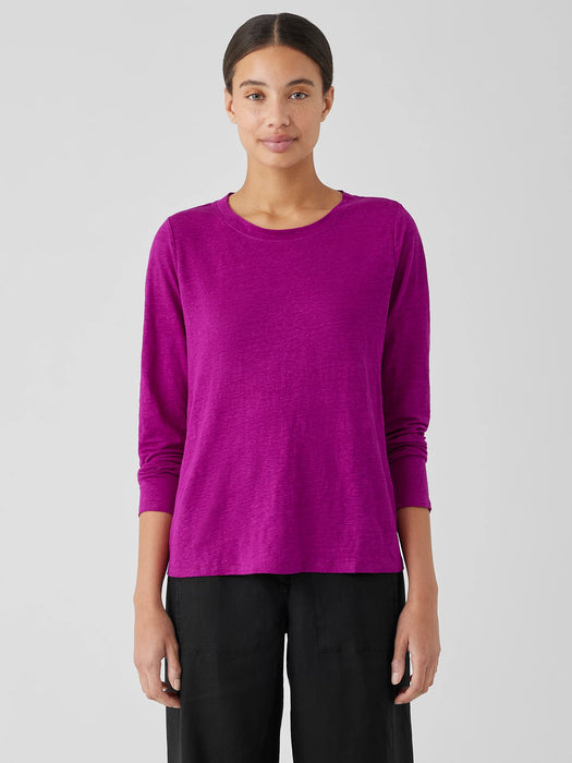 Organic Linen Jersey Crew Neck Top