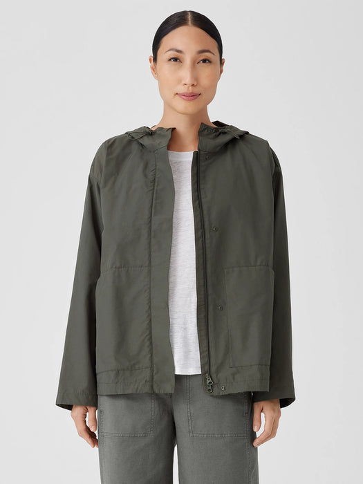 Light Cotton Nylon Hooded Jacket