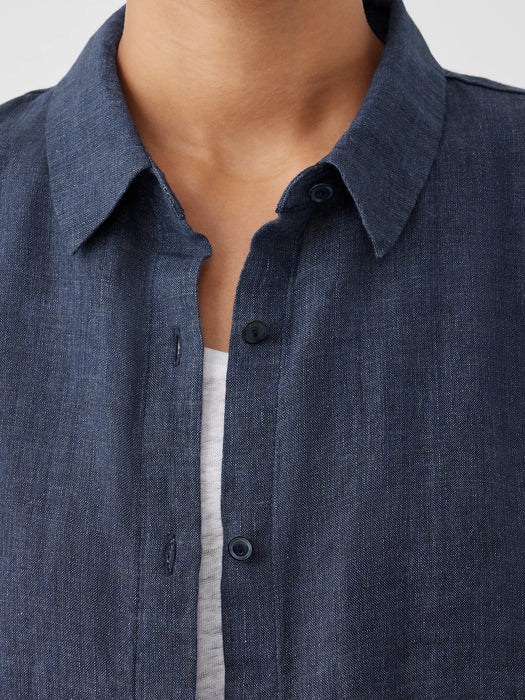 Washed Organic Linen D&eacute;lav&eacute; Long Shirt