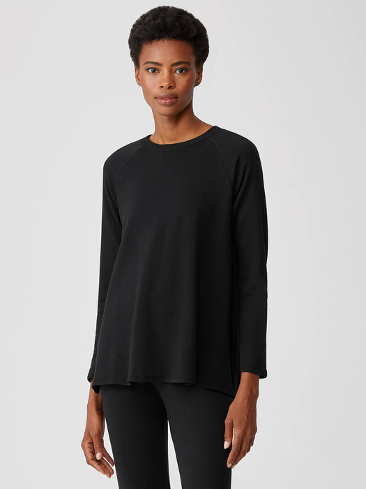 Cozy Brushed Terry Hug Raglan-Sleeve Top