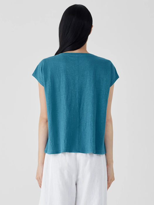 Organic Linen Jersey V-Neck Tee
