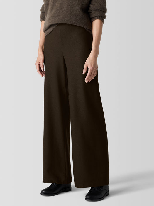 Felted Wool Jersey&nbsp;Wide-Leg Long Pant in Regenerative Wool