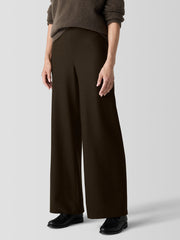 Felted Wool Jersey&nbsp;Wide-Leg Long Pant in Regenerative Wool
