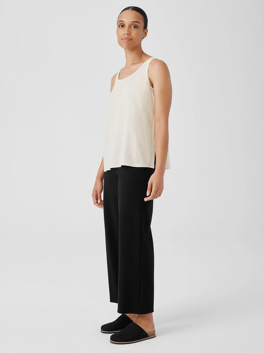 Silk Georgette Crepe Scoop Neck Tank