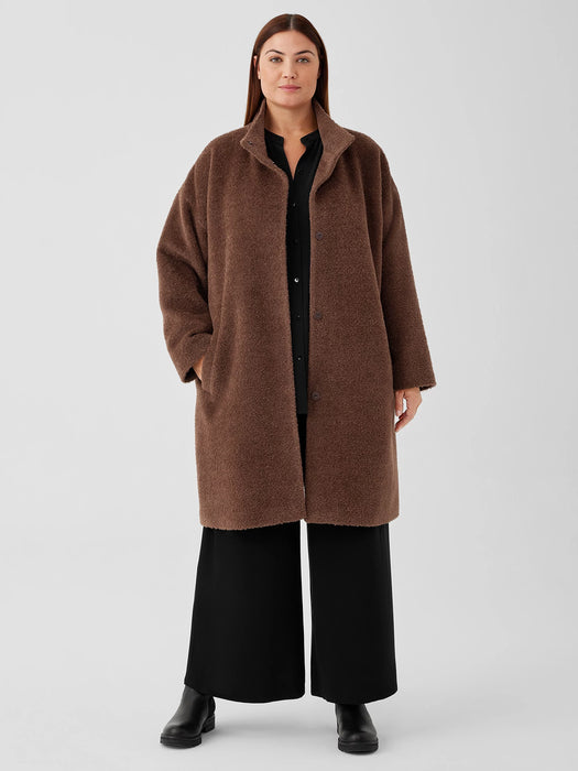 Sheared Suri Alpaca Stand Collar Coat