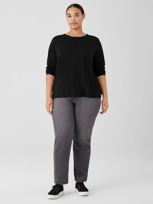 Organic Linen Jersey Crew Neck Top