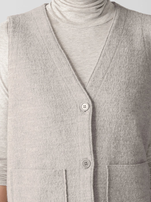 Lightweight Boiled Wool Vest in Regenerative Wool