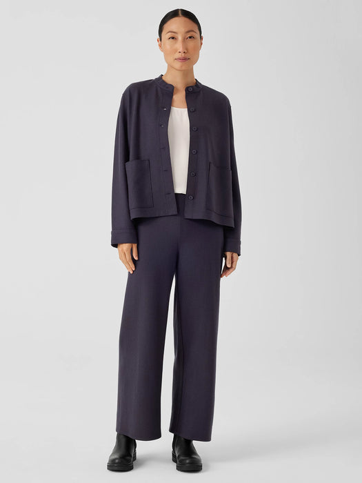 Boiled Wool Jersey Wide-Leg Pant