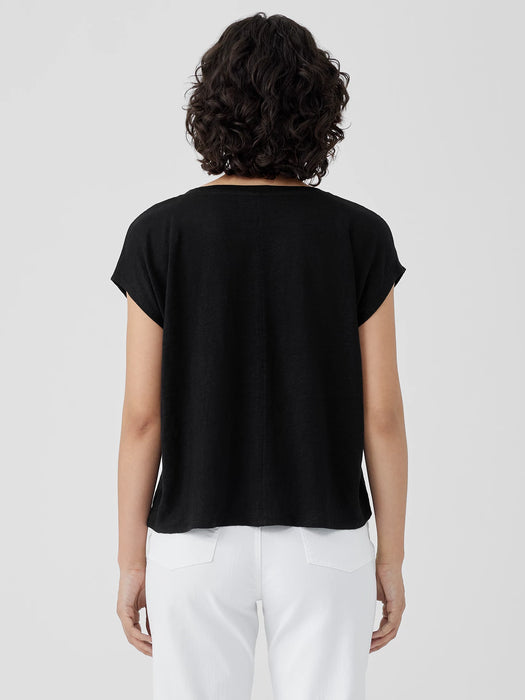 Organic Linen Jersey V-Neck Tee