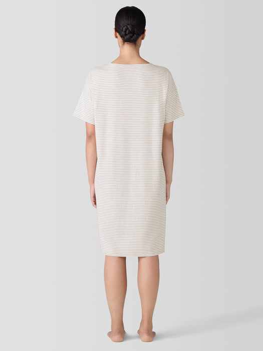 Striped Organic Cotton Interlock Sleep Dress