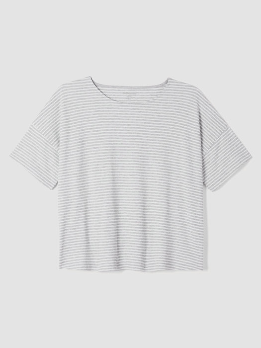 Striped Organic Cotton Interlock Sleep Tee