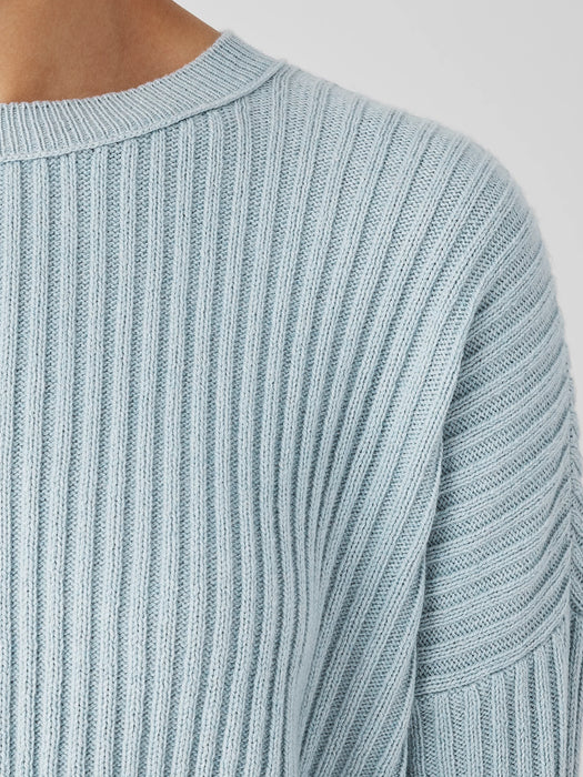 Cotton and Recycled Cashmere Crew Neck Box-Top