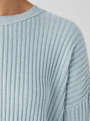 Cotton and Recycled Cashmere Crew Neck Box-Top