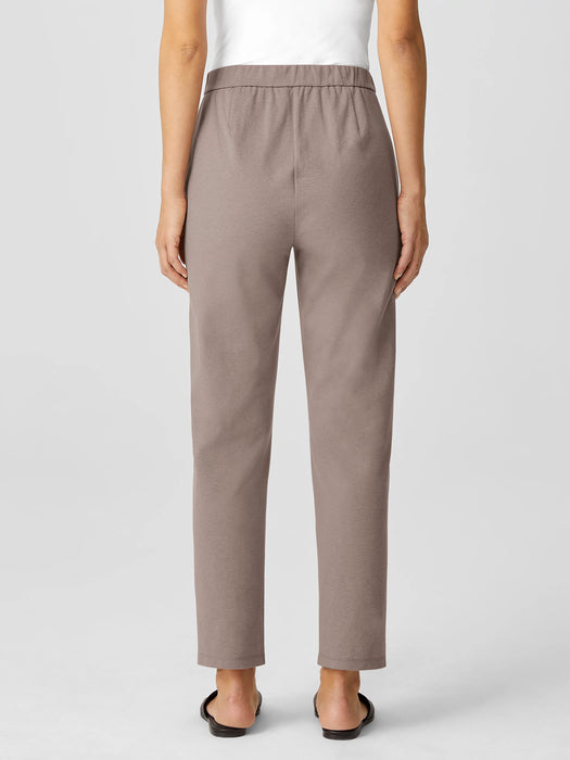 Cotton Blend Ponte High-Waisted Slim Pant