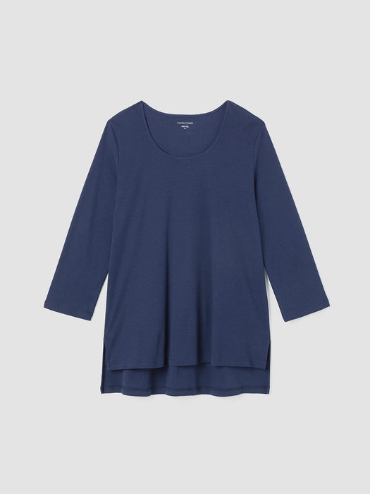 Cozy Organic Cotton Interlock U-Neck Top