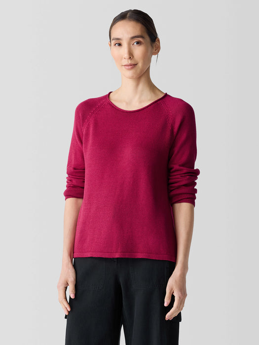 Peruvian Cotton Blend Crew Neck Top