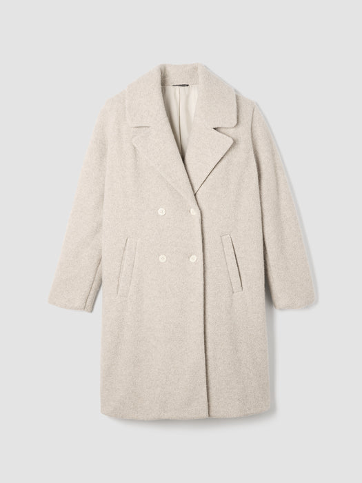 Cozy Recycled Wool Boucle Notch Collar Coat