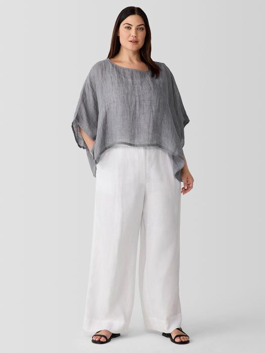 D&eacute;lav&eacute; Organic Linen Gauze Bateau Neck Poncho