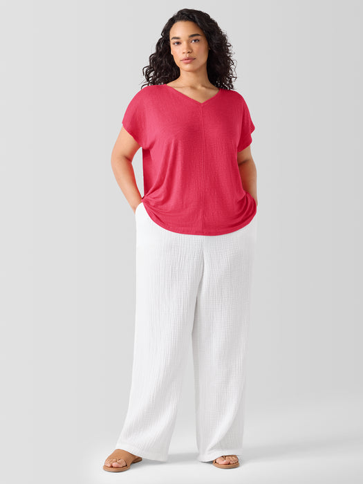 Organic Linen Jersey V-Neck Tee