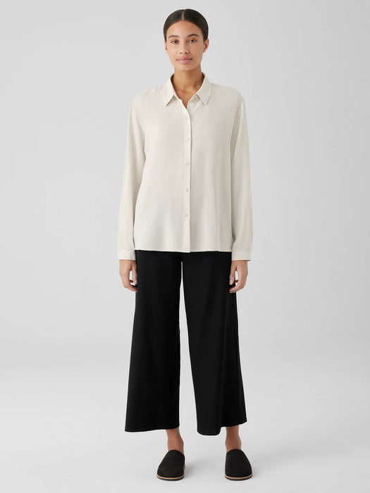 Silk Georgette Crepe Classic Collar Shirt