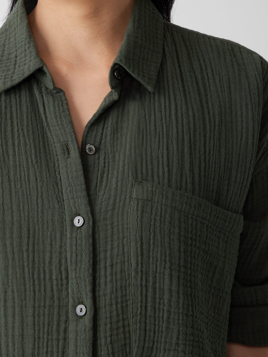 Organic Cotton Lofty Gauze Classic Collar Long Shirt
