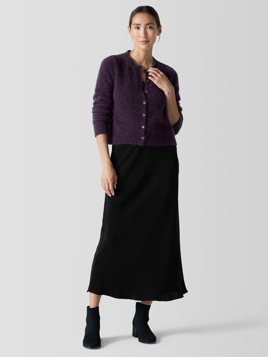 Mohair Plush M&eacute;lange Crew Neck Cardigan