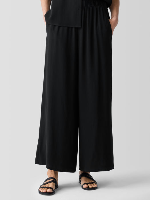 Silk Georgette Crepe Wide-Leg Pant