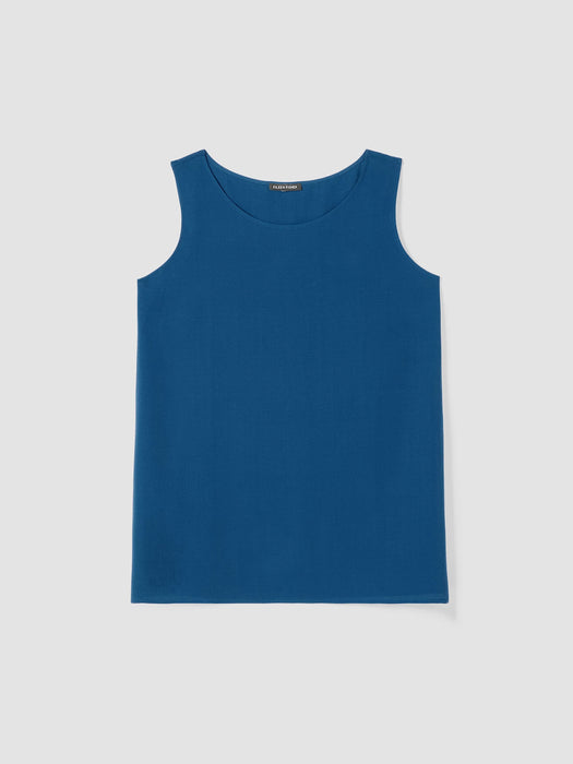 Silk Georgette Crepe&nbsp;Ballet Neck Long Tank