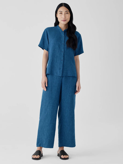 Washed Organic Linen D&eacute;lav&eacute; Wide Trouser Pant